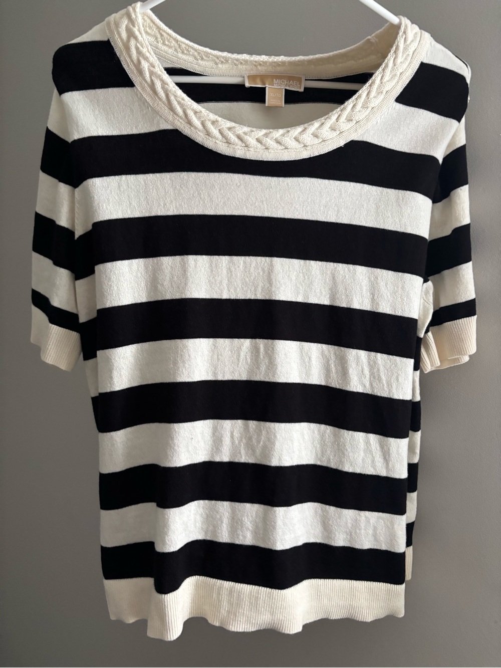 Michael Kors striped short sleeve sweater